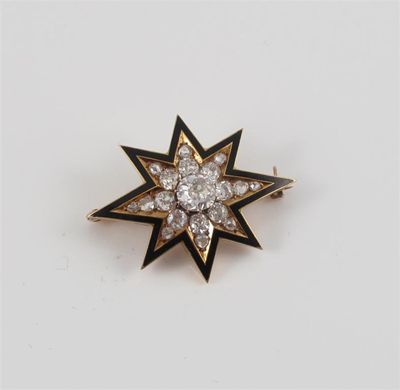 Appraisal: A Victorian star shaped diamond brooch the eight pointed star