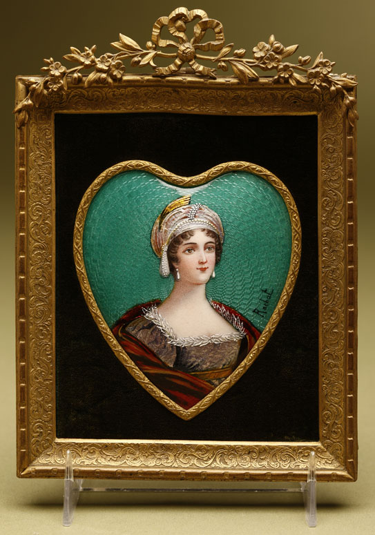 Appraisal: French enameled plaque Laetitia Bonaparte Rochat French enameled plaque Laetitia