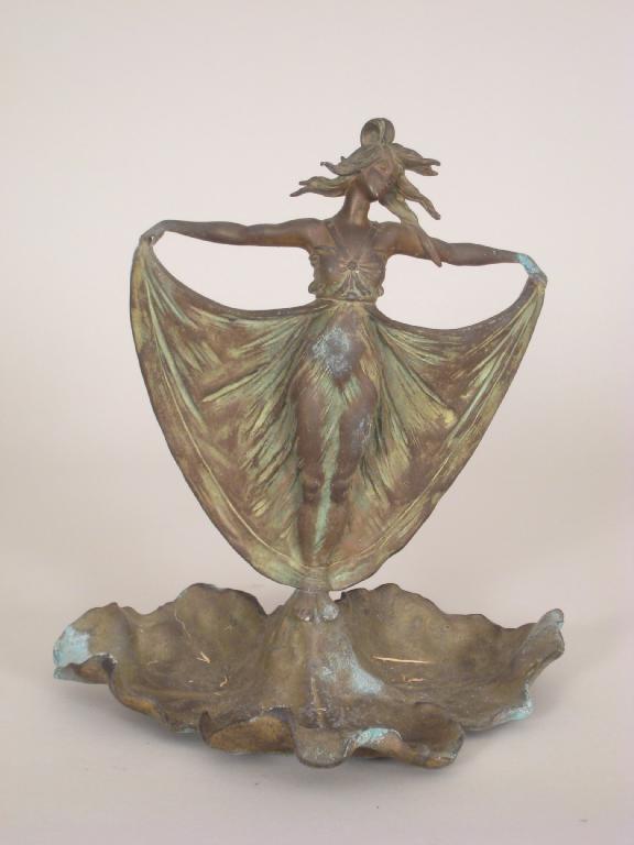 Appraisal: An Art Nouveau spelter Dish in the form of a