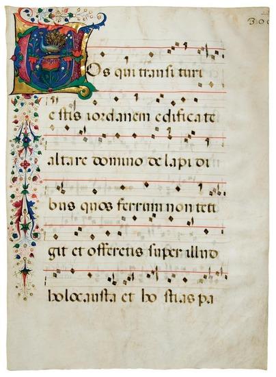 Appraisal: ILLUMINATED MANUSCRIPT LEAF Northern Italy Lombardy th century Manuscript vellum