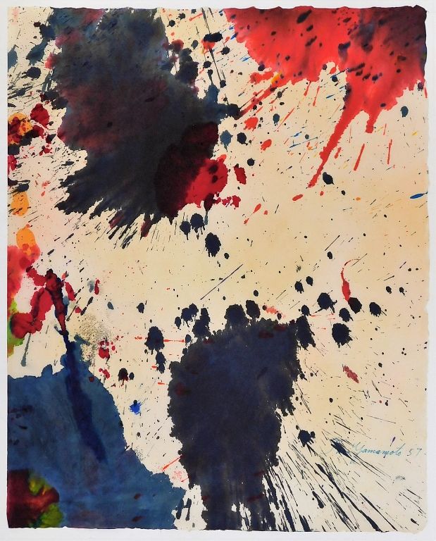 Appraisal: Taro Yamamoto Abstract Expressionist WC Painting California Connecticut New York