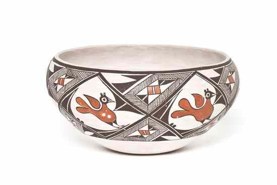 Appraisal: An Acoma Pot having repeating design of parrots in diamond