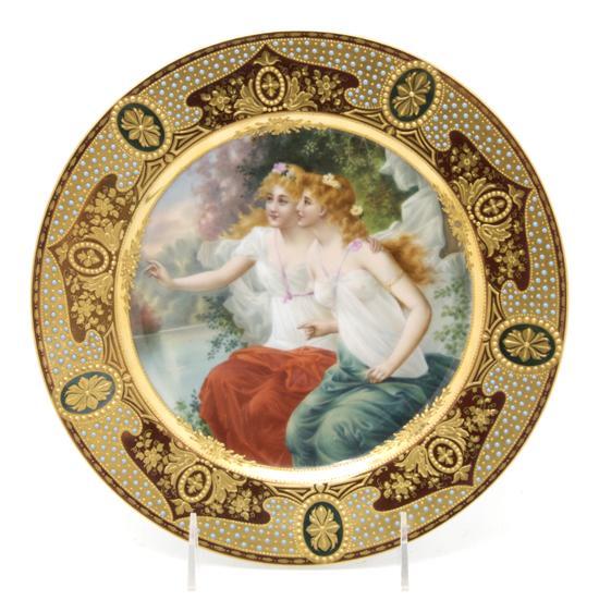 Appraisal: Royal Vienna Cabinet Plate Entflohen depicting two maidens in a