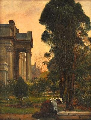 Appraisal: Etienne Prosper Berne-Bellecour French - Figure in a neoclassical Landscape