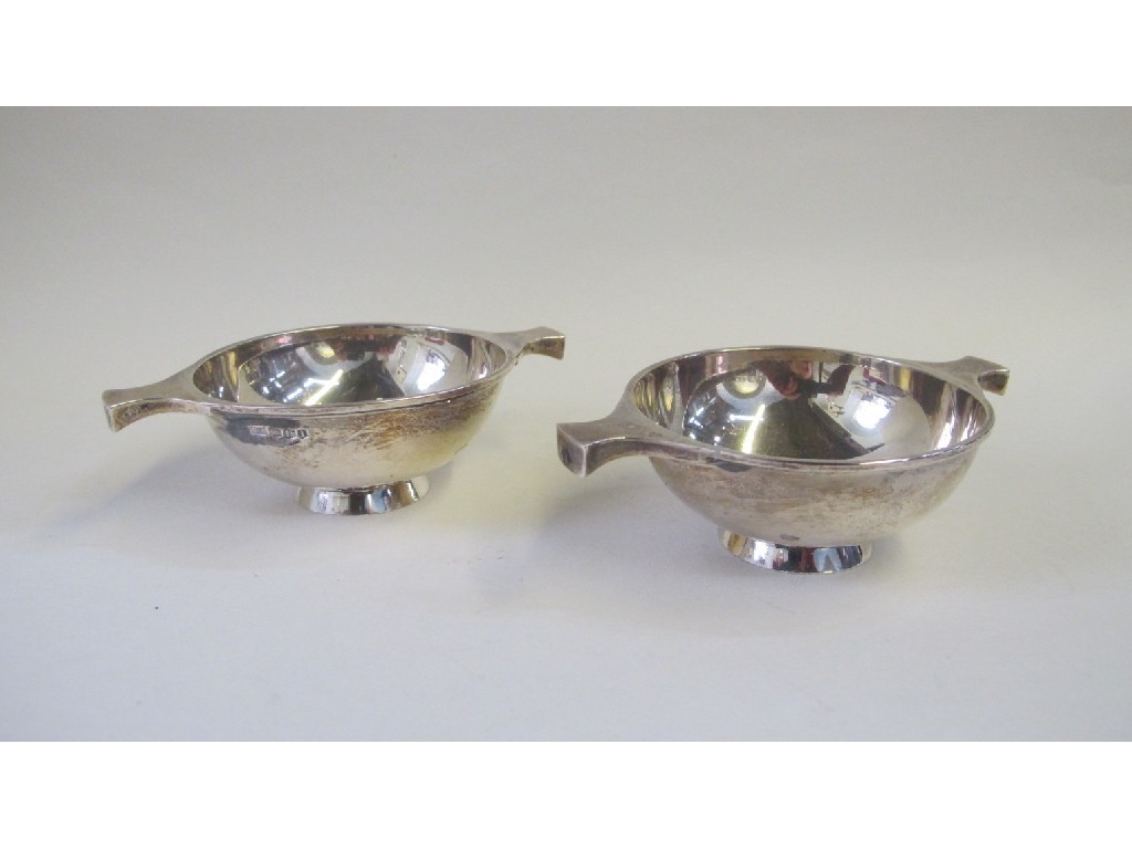 Appraisal: Pair of silver quaichs Sheffield