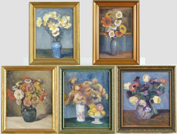 Appraisal: M HAMEL Canadian Early th Century SIX STILL LIFES Each