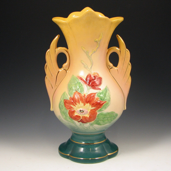 Appraisal: Hull Magnolia Special Hand Decorated Vase Magnolia swan handled vase