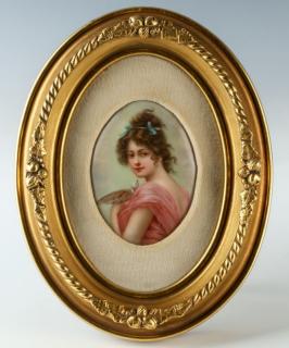 Appraisal: A finely executed image painted on porcelain no use of