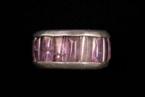 Appraisal: Mexican Sterling Amethyst Ring Unisex Mexican sterling ring has with