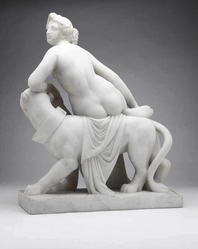 Appraisal: An Italian white marble figural group of Ariadne and the