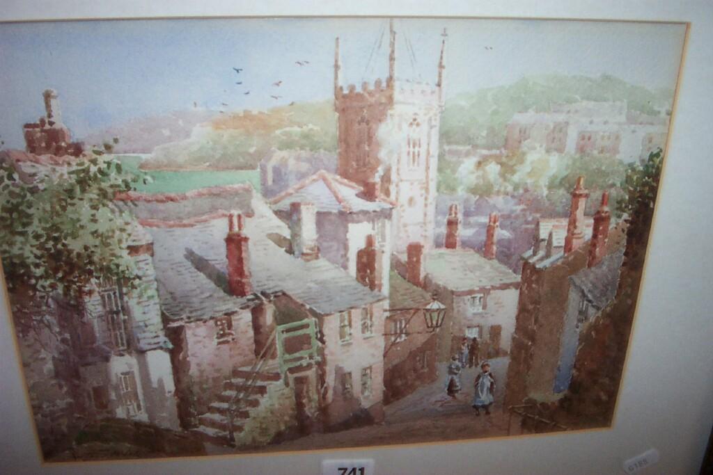 Appraisal: An early th century watercolour of a street scene at