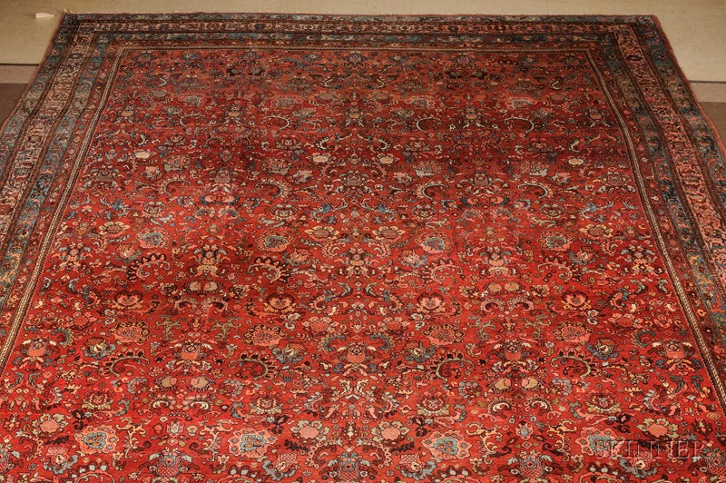 Appraisal: Bidjar Carpet Northwest Persia early th century glued reinforcement along