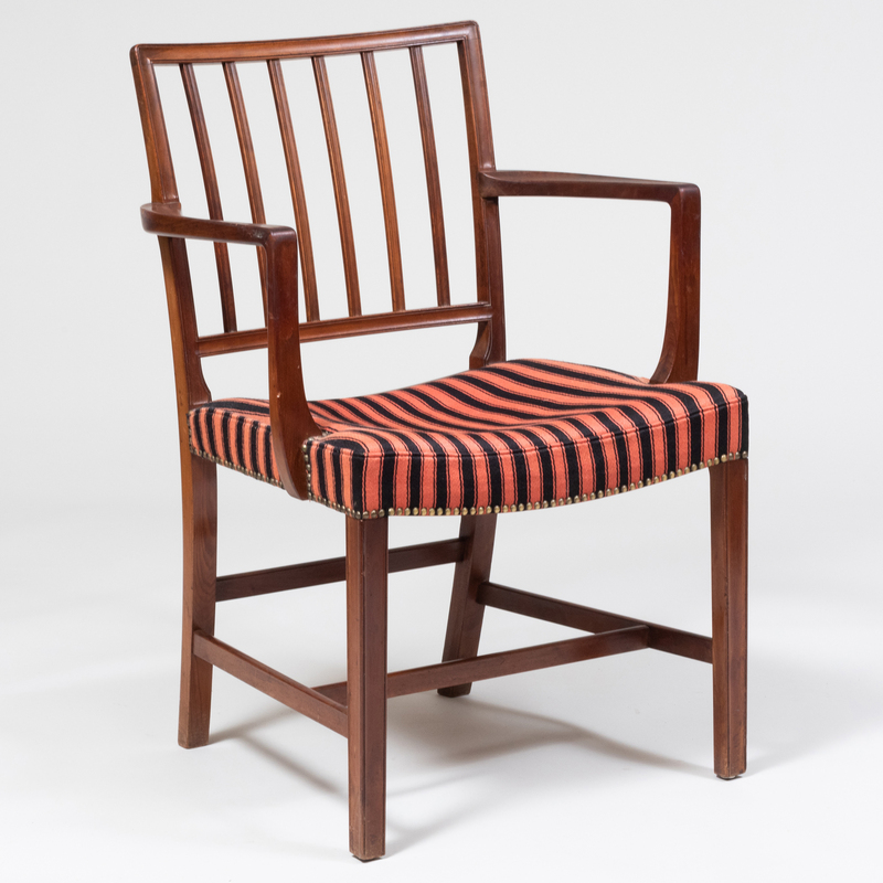 Appraisal: Jacob Kjaer Cuban Mahogany 'Paris' Arm Chair The side chair