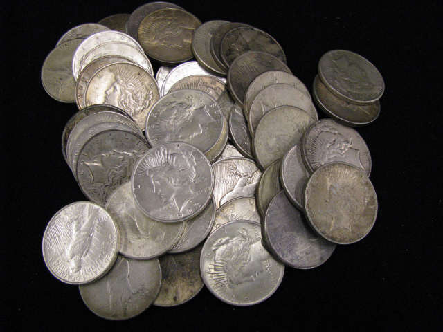 Appraisal: Lot of Peace Silver Dollars to