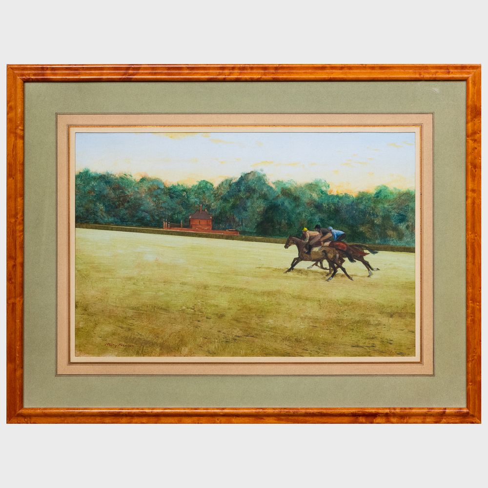 Appraisal: Henry Koehler - Morning Work Newmarket Oil on paper signed