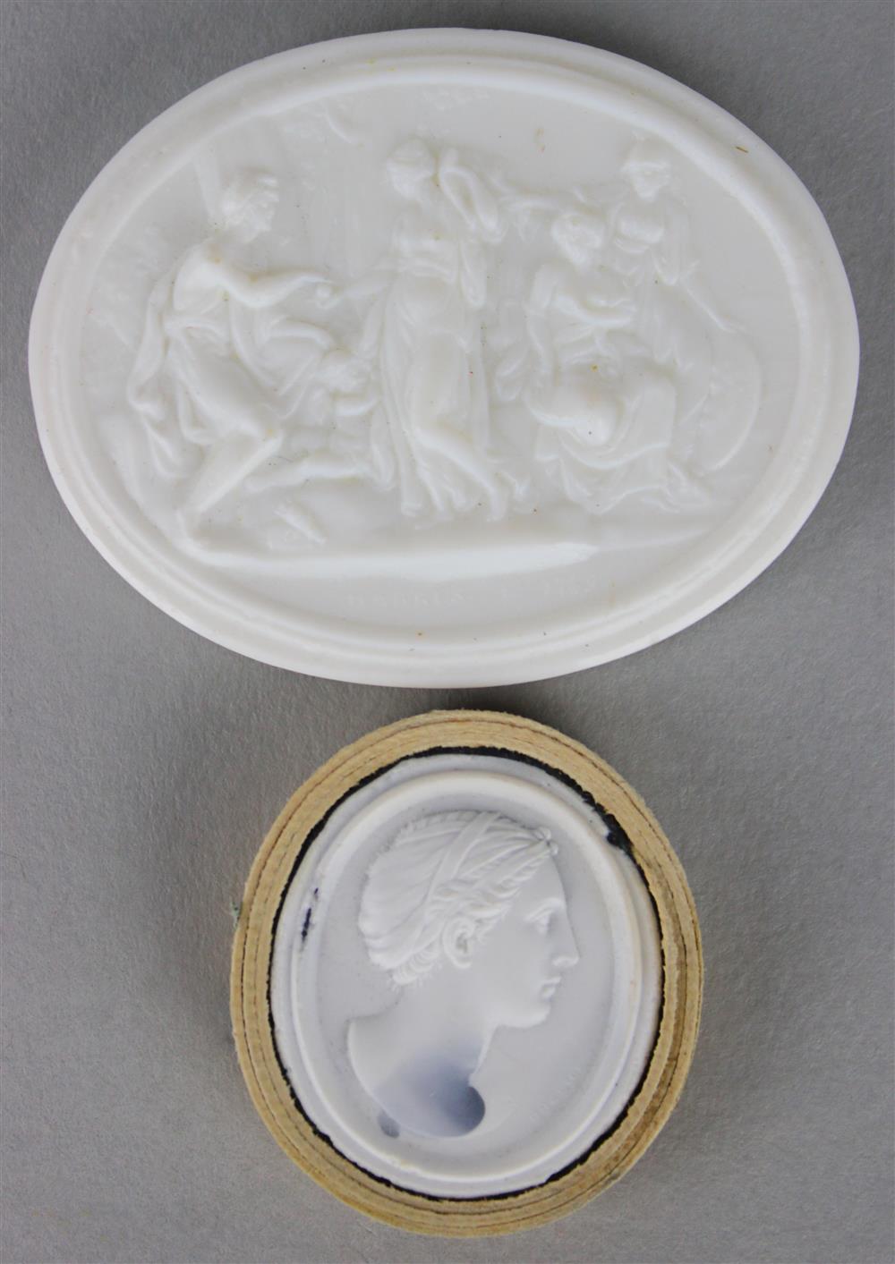 Appraisal: CAMEO MEDALLION BY HENRY HARRIS AND A PORTRAIT MEDALLION cameo