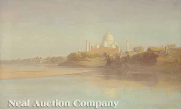 Appraisal: Alexander Scott British - A View of the River Wall