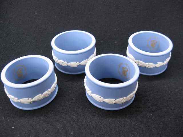 Appraisal: Wedgwood Jasperware Napkin Rings blue '' excellent