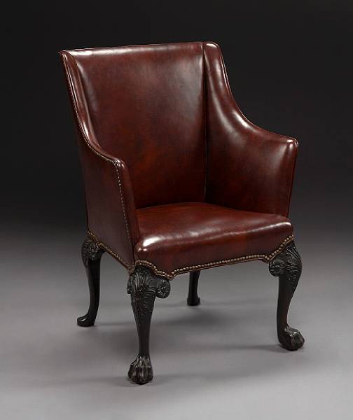 Appraisal: A George III style leather upholstered armchair second quarter th