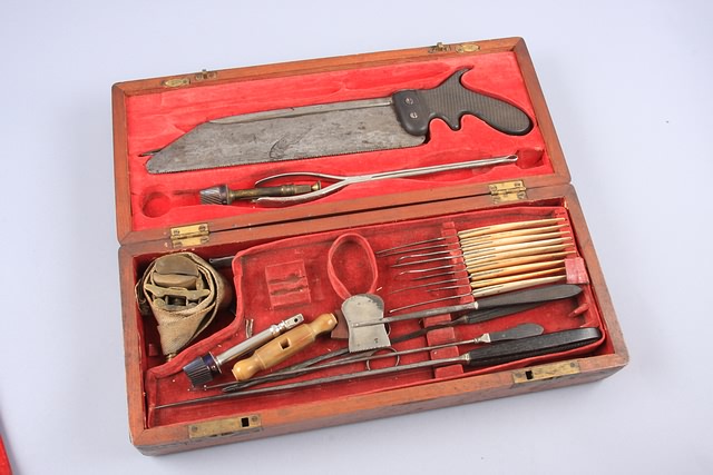 Appraisal: Three tier surgical set by various makers Kit consists of