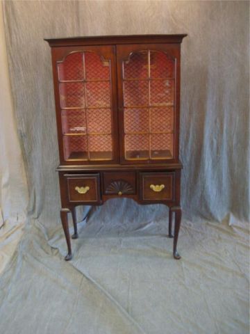 Appraisal: Queen Anne style door bookcase with drawers From Riverdale NY