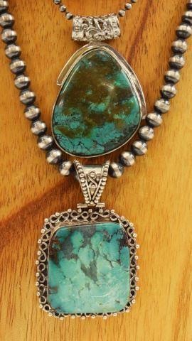 Appraisal: lot of Southwest style sterling silver and turquoise pendants including