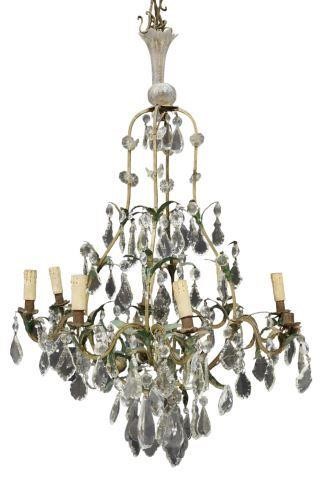 Appraisal: Italian crystal twelve-light chandelier early th c gilt and tole