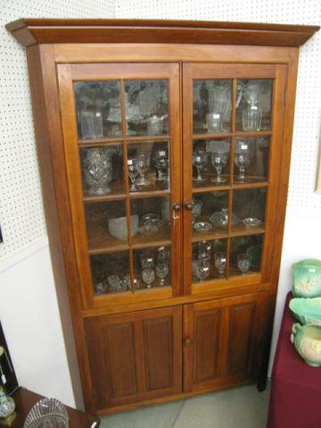 Appraisal: Period Cherry Corner Cabinet sixteen panel