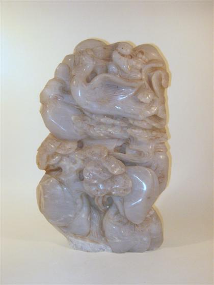 Appraisal: Large Chinese carved white stone boulder th century