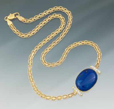 Appraisal: A Ladies' Lapis Lazuli and Gold Necklace k yellow gold