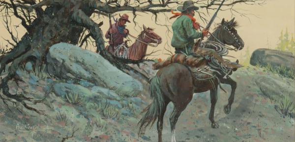 Appraisal: AUSTIN DEUEL BORN WESTERN GOUACHE ON PAPERAustin Deuel Born Late