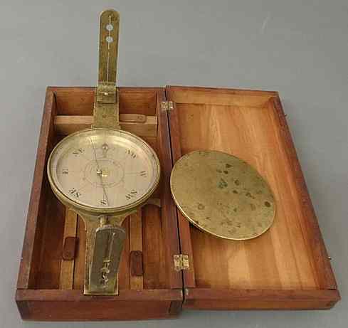 Appraisal: Brass surveyor's instrument the silvered dial signed Wm Davenport Maker