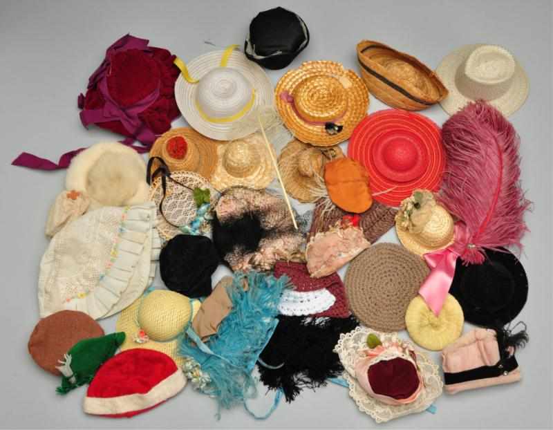 Appraisal: Lot of Doll Hats Description Most for medium to small