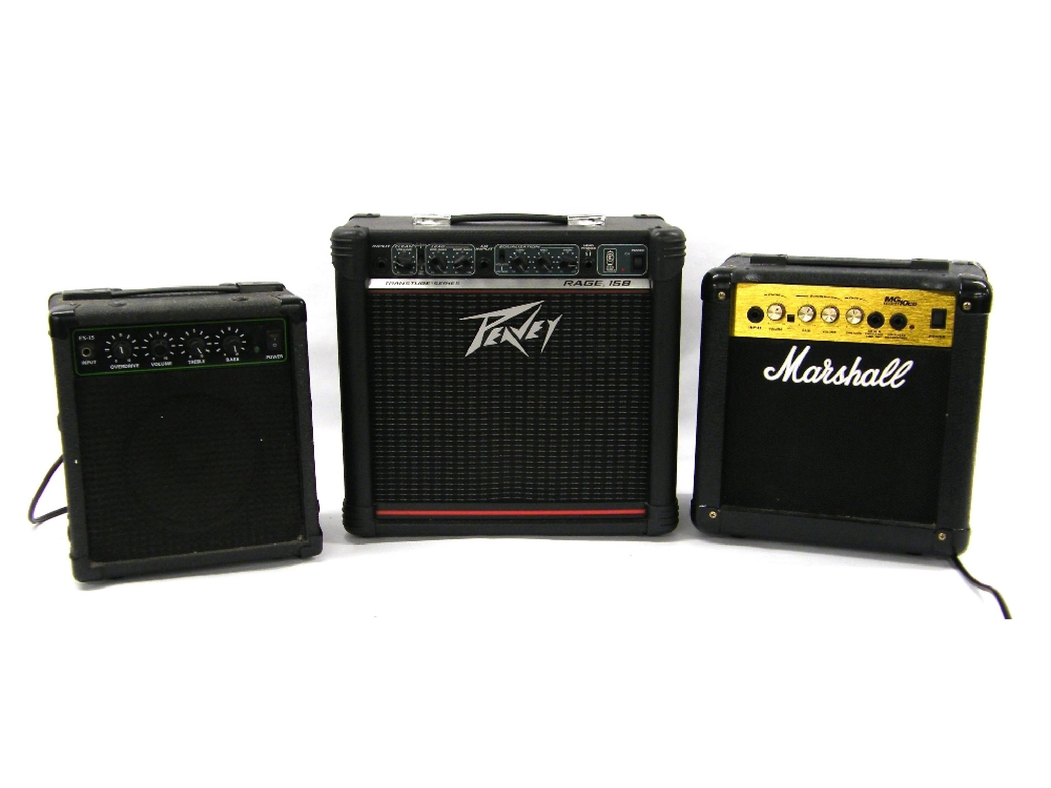 Appraisal: Peavey Rage practice guitar amplifier together with a Marshal MG