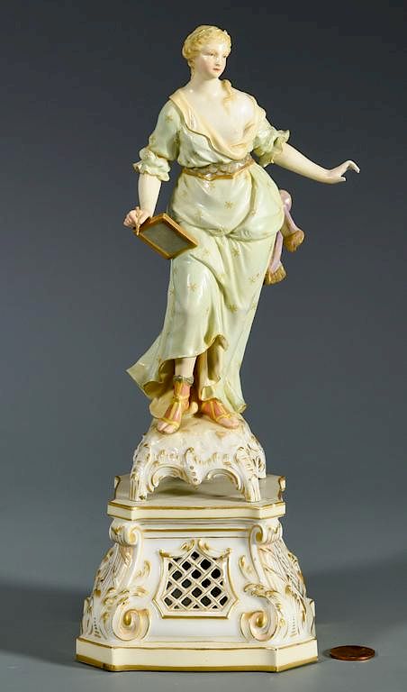 Appraisal: KPM Porcelain Figure of Grecian Female w Stand KPM porcelain