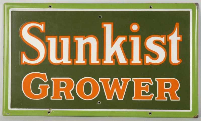 Appraisal: Porcelain Sunkist Grower Sign with Raised Border Description Circa s