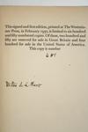 Appraisal: SIGNED FIRST EDITION BOOK - De La Mare Walter 'Desert