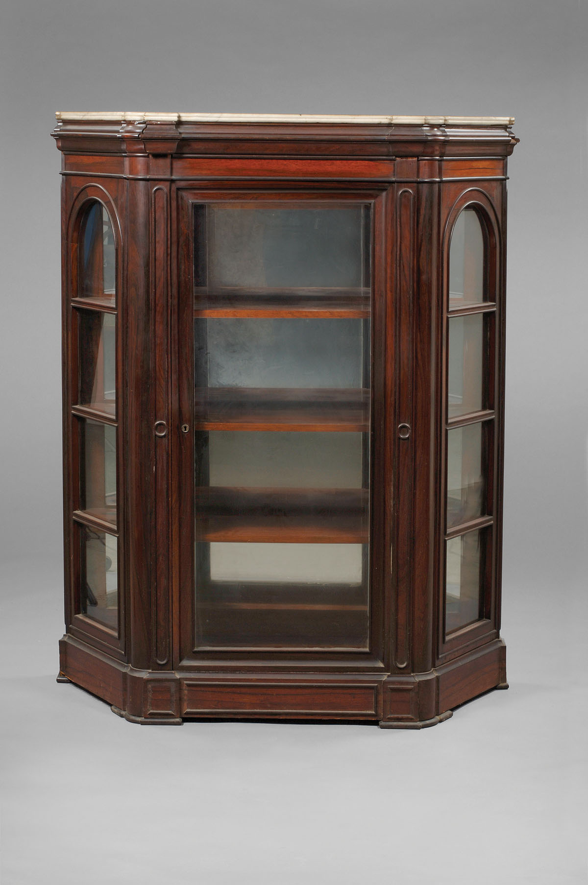 Appraisal: NEW YORK RENAISANCE REVIVAL MAHOGANY AND ROSEWOOD LIBRARY CABINET ATTRIBUTED