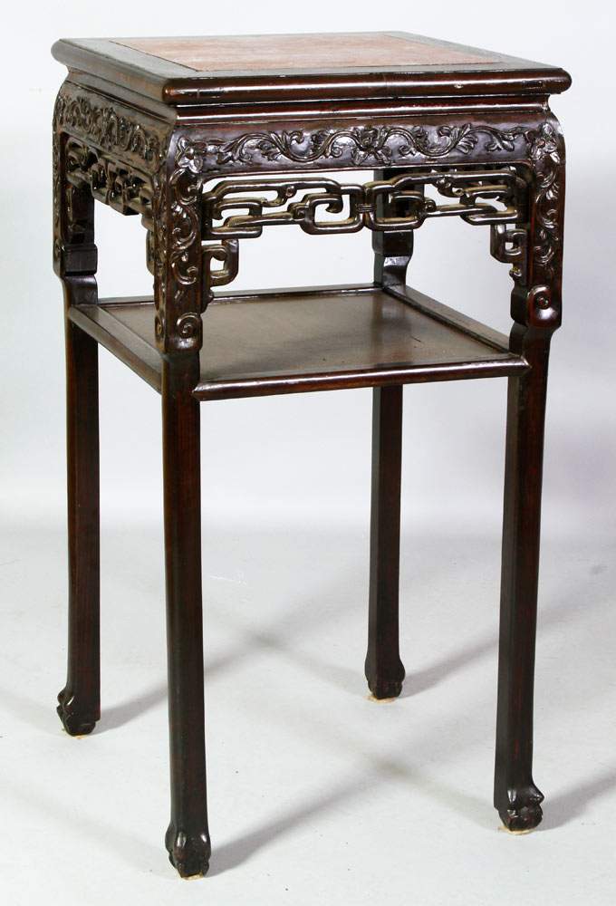 Appraisal: - th C Chinese Marble Top Table th century Chinese