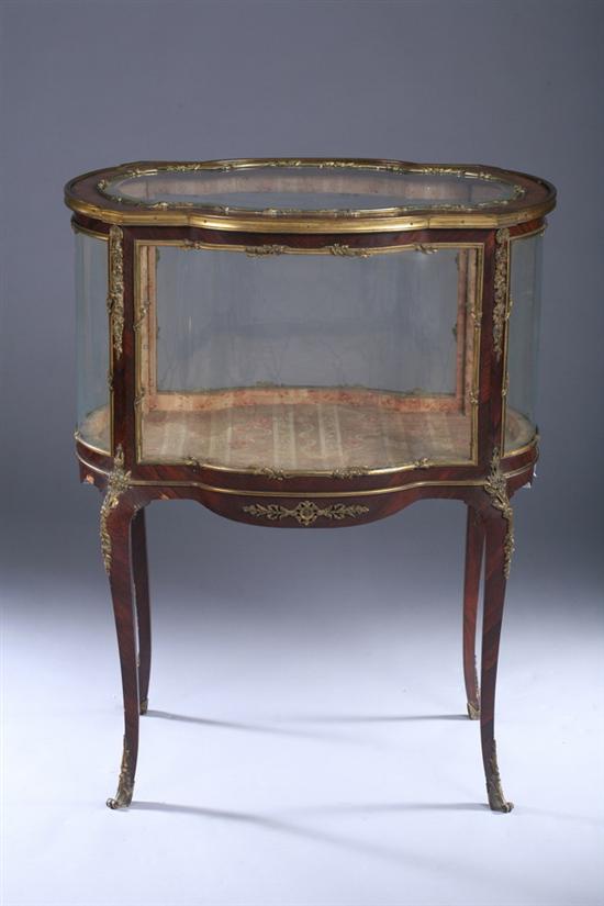 Appraisal: LOUIS XV STYLE KINGWOOD VITRINE th century with gilt-metal mounts