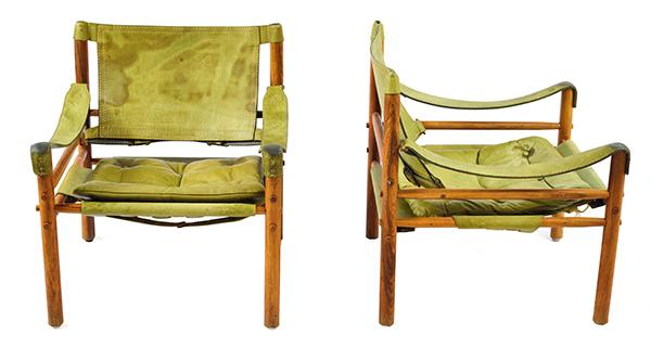 Appraisal: A PAIR OF ARNE NORELL SAFARI CHAIRS c s Swedish