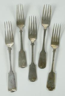 Appraisal: English Silver Forks two with fiddle handles marks for William