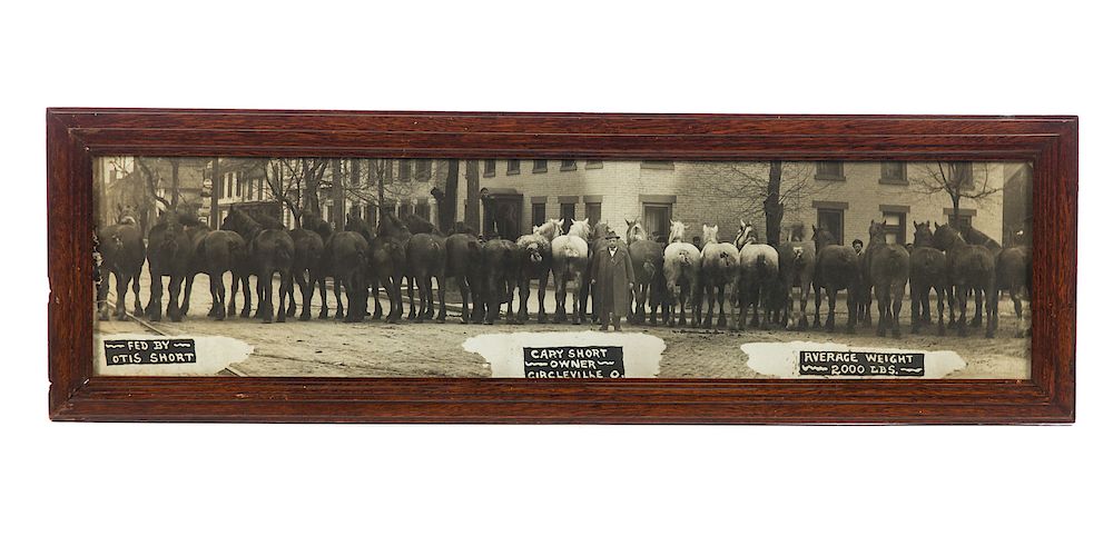 Appraisal: Circleville Ohio Yard Long Horse Stable Photograph Measures tall wide