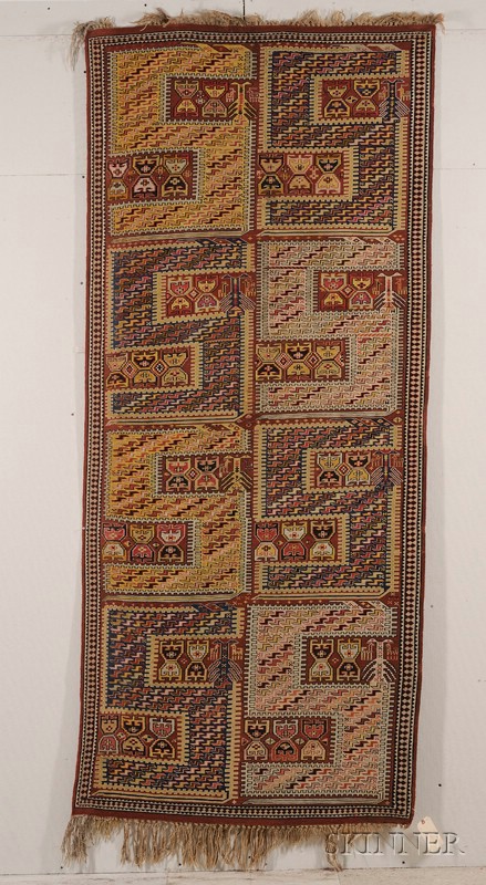 Appraisal: Sileh Fragment th century borders rewoven along left edge other