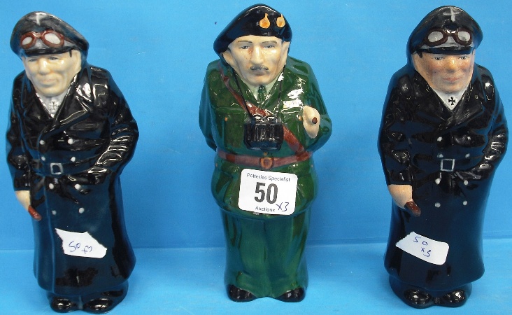 Appraisal: Bairstow Manor Military Toby Jugs Monty and two Rommel's