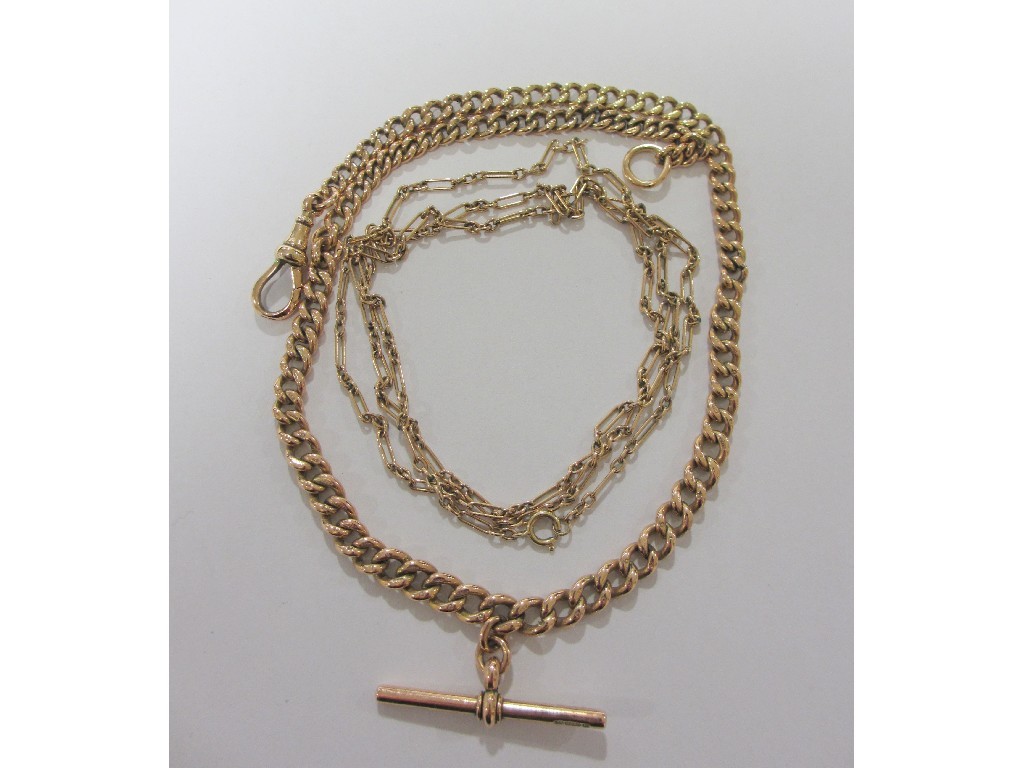 Appraisal: Lot comprising a ct rose gold curb link Albert chain