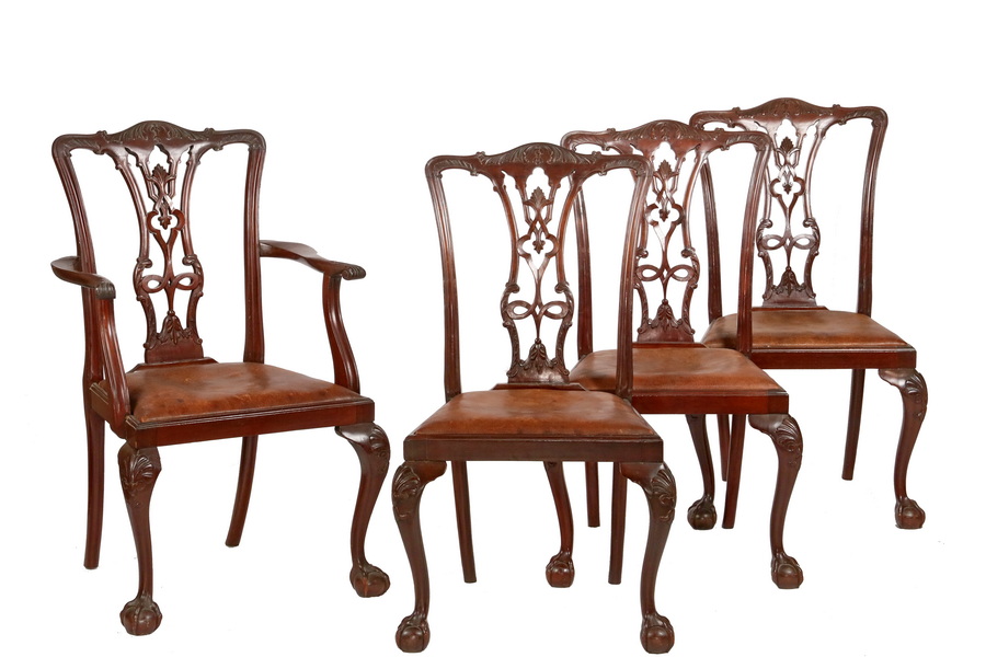 Appraisal: SET OF CENTENNIAL DINING CHAIRS Chippendale Style Mahogany Chairs two