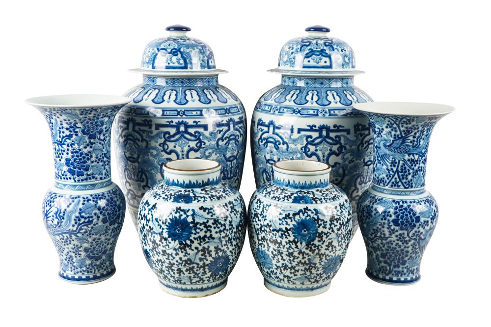 Appraisal: COLLECTION OF BLUE WHITE CHINESE STYLE PORCELAINmodern comprising a pair