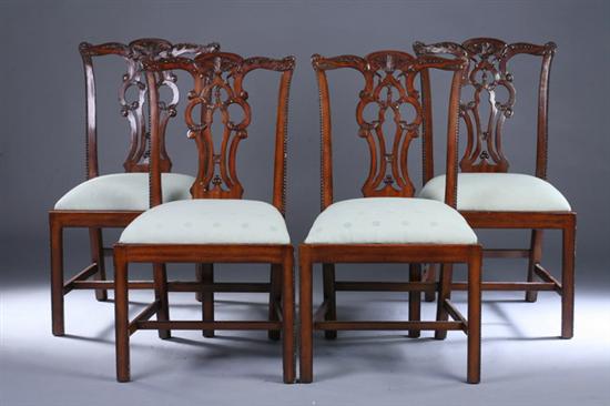 Appraisal: SET FOUR MAITLAND-SMITH CHIPPENDALE STYLE SIDE DINING CHAIRS th century