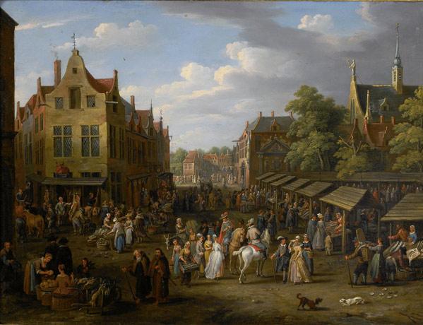 Appraisal: JAN FRANS BESCHEY Flemish - Attr Untitled The Market Place